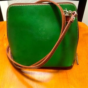 Green Leather Crossbody - Vera Pelle